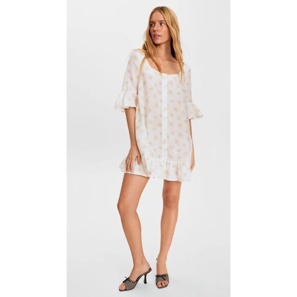 NWT Sleeper Marseille mini dress linen daisy, Large $270 - Picture 2 of 10